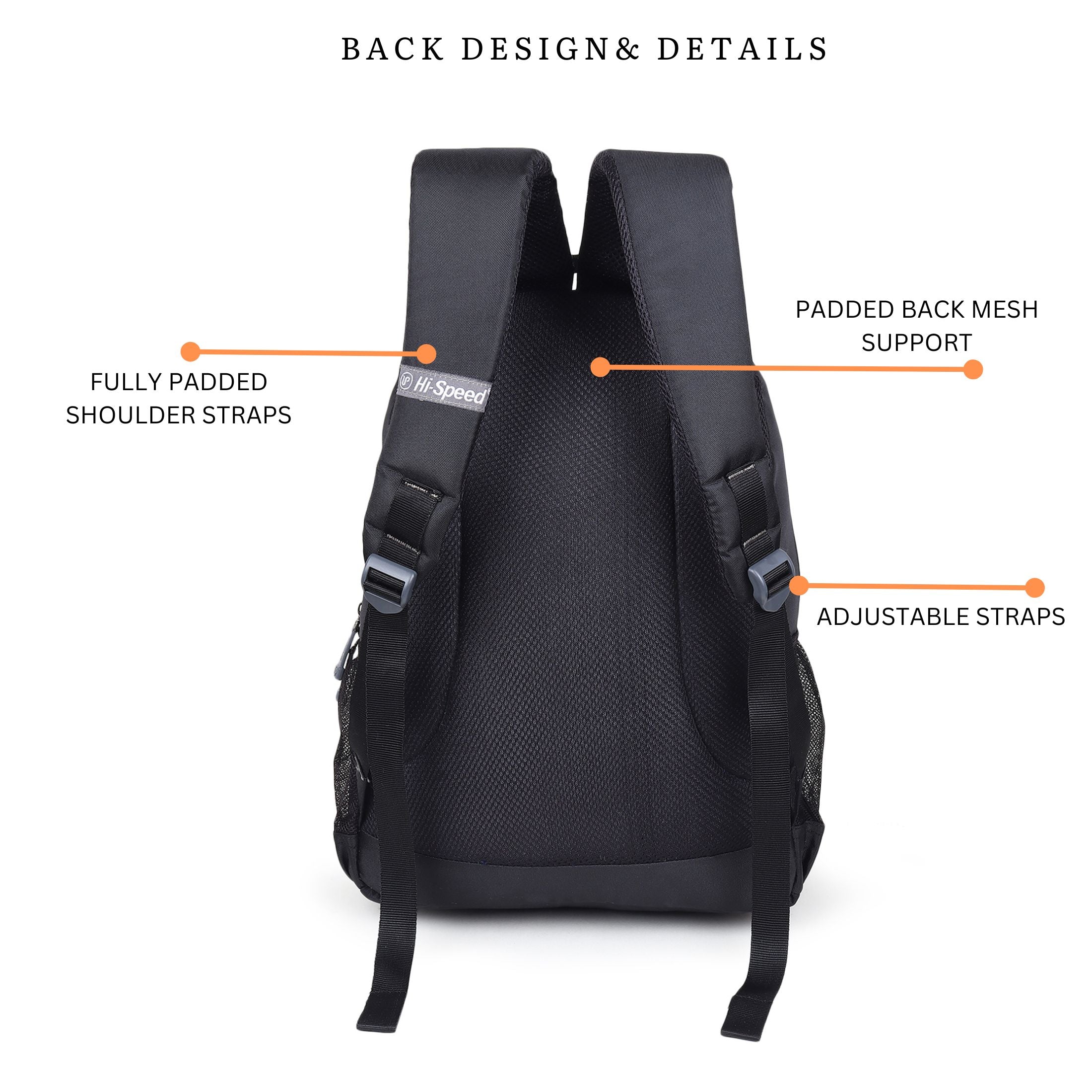 Hi Speed bags Laptop backpack 31 litres Casual Bag with Padded Laptop Sleeve for Men & Women | Polyester, Waterproof Backpack for Boys & Girls-230