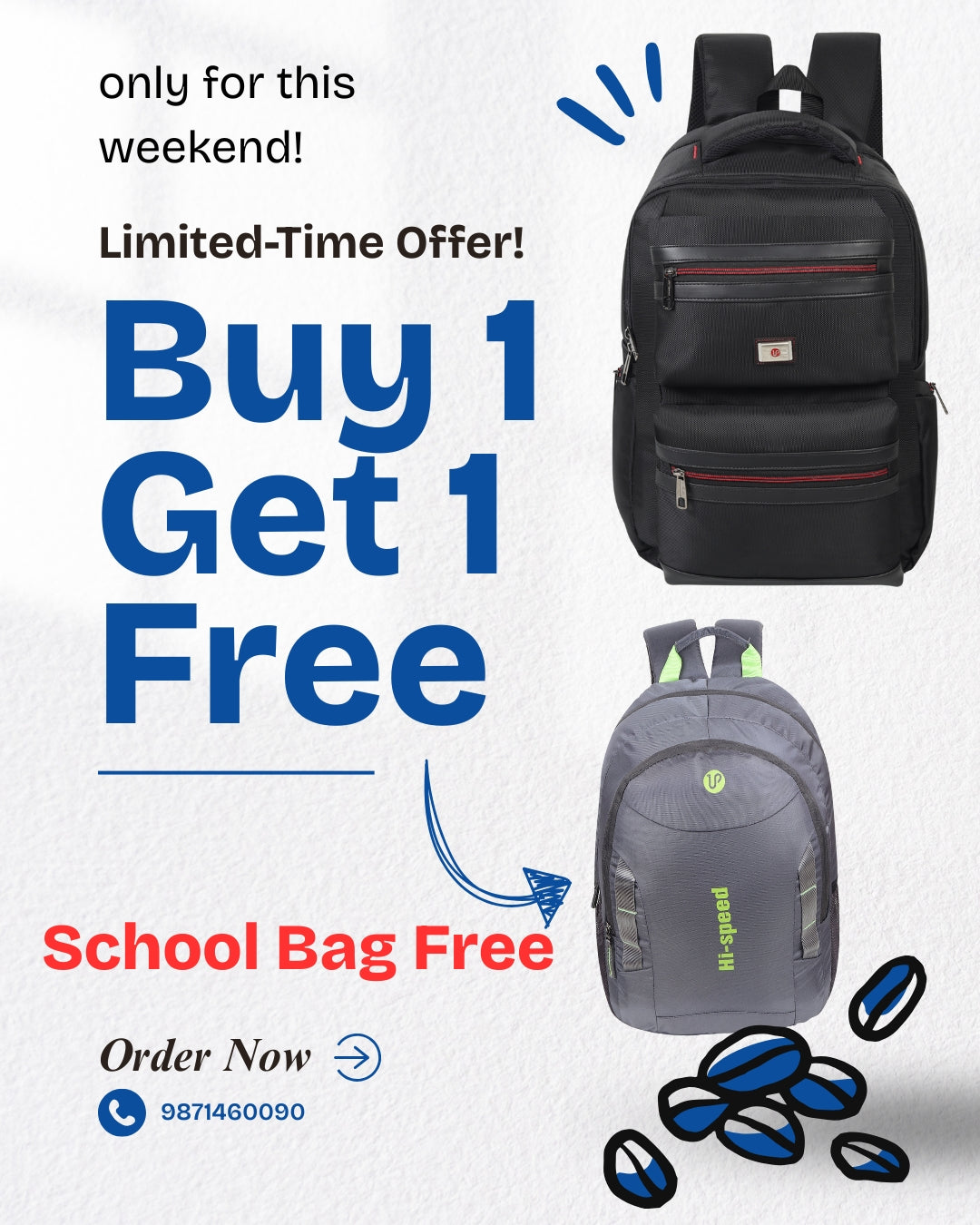 31L Durable Backpack – Buy 1 & Get 1 Free School Bag