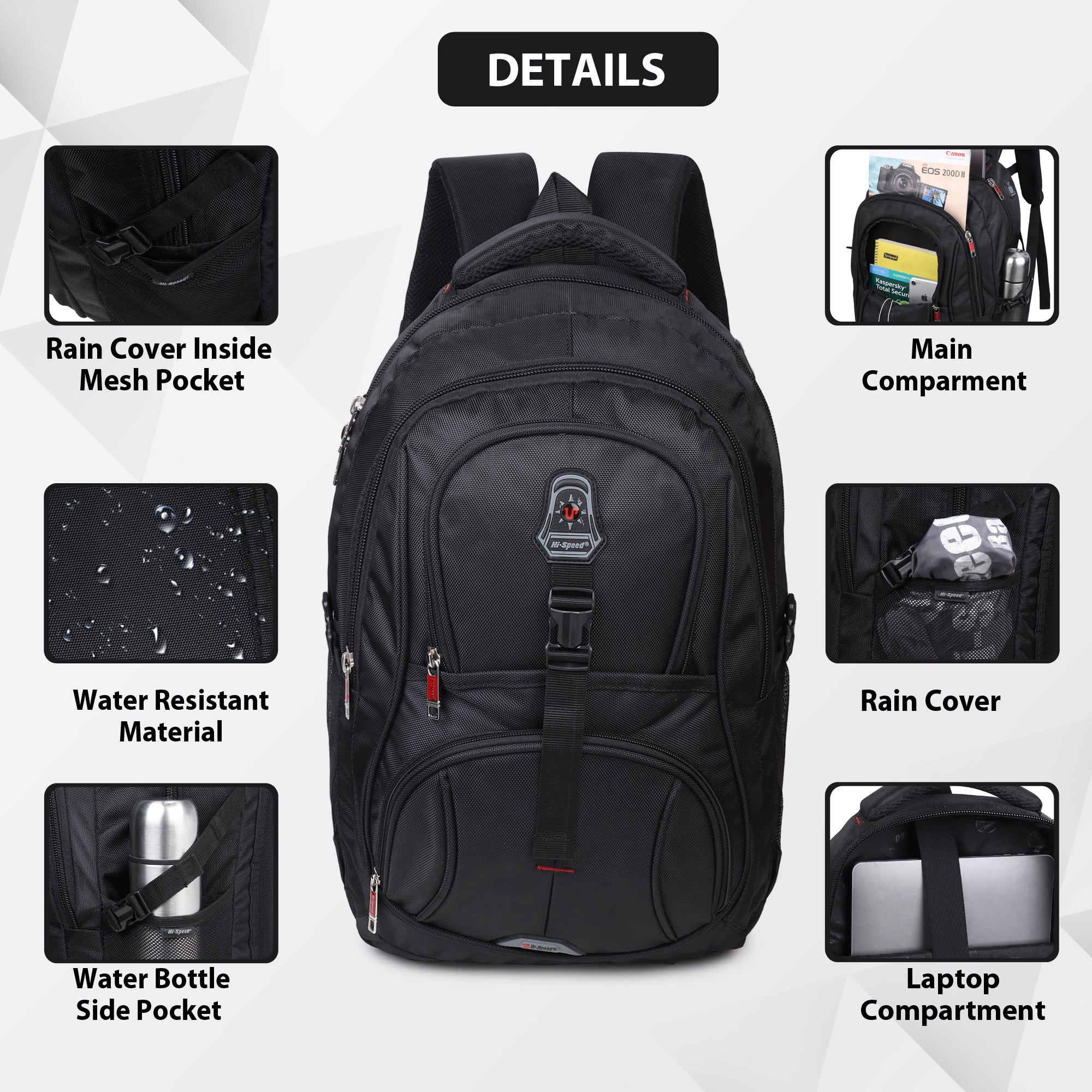 Hi Speed bags Laptop backpack 31 litres Casual Bag with Padded Laptop Sleeve for Men & Women | Polyester, Waterproof Backpack for Boys & Girls-95