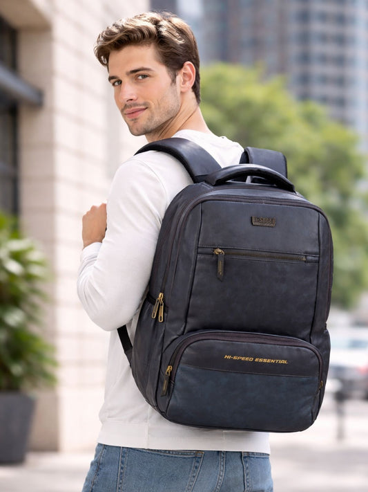 Unisex Colourblocked Backpack-282-Grey