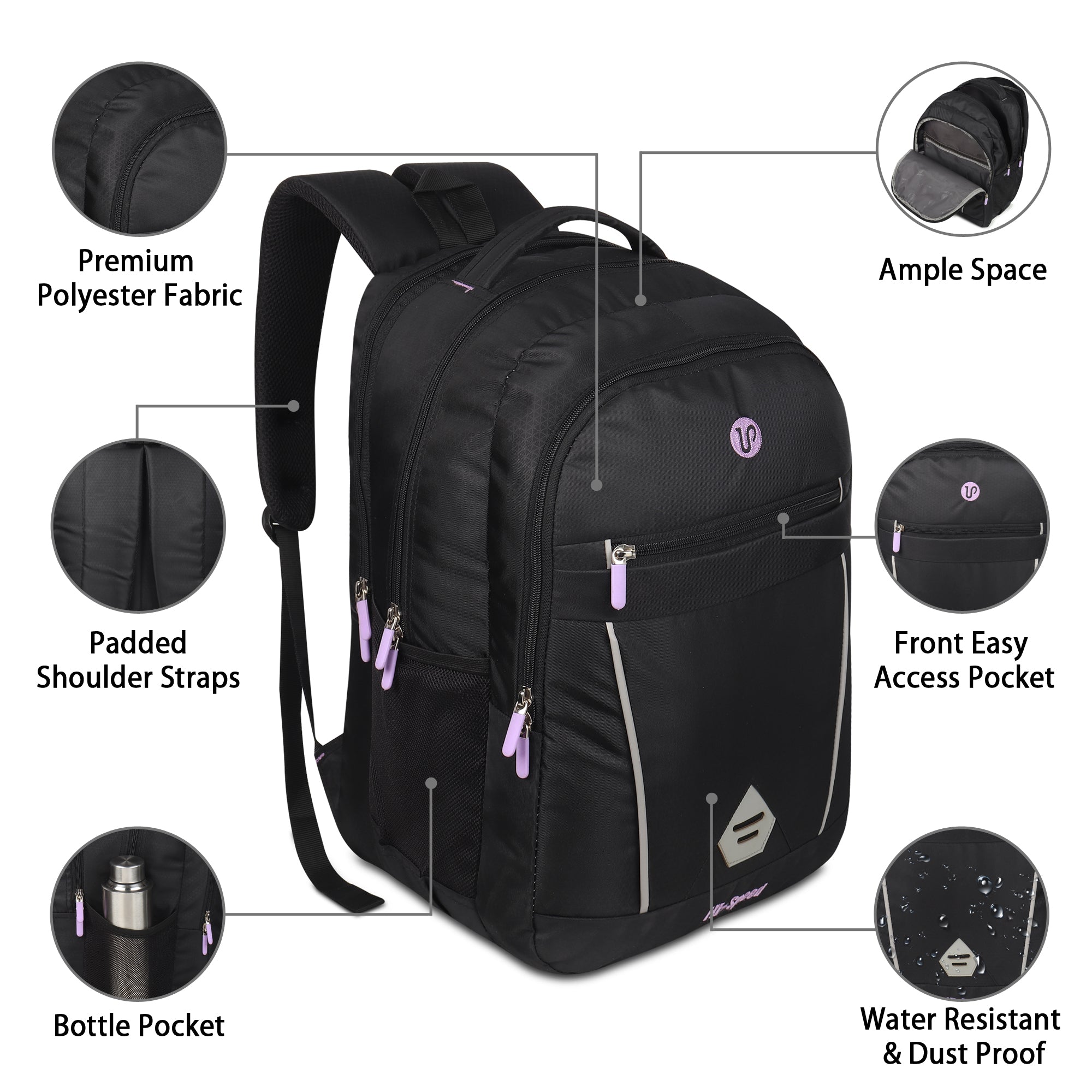Large 31 L Laptop Backpack Premium Black Backpack | Laptop & Travel Bag  174