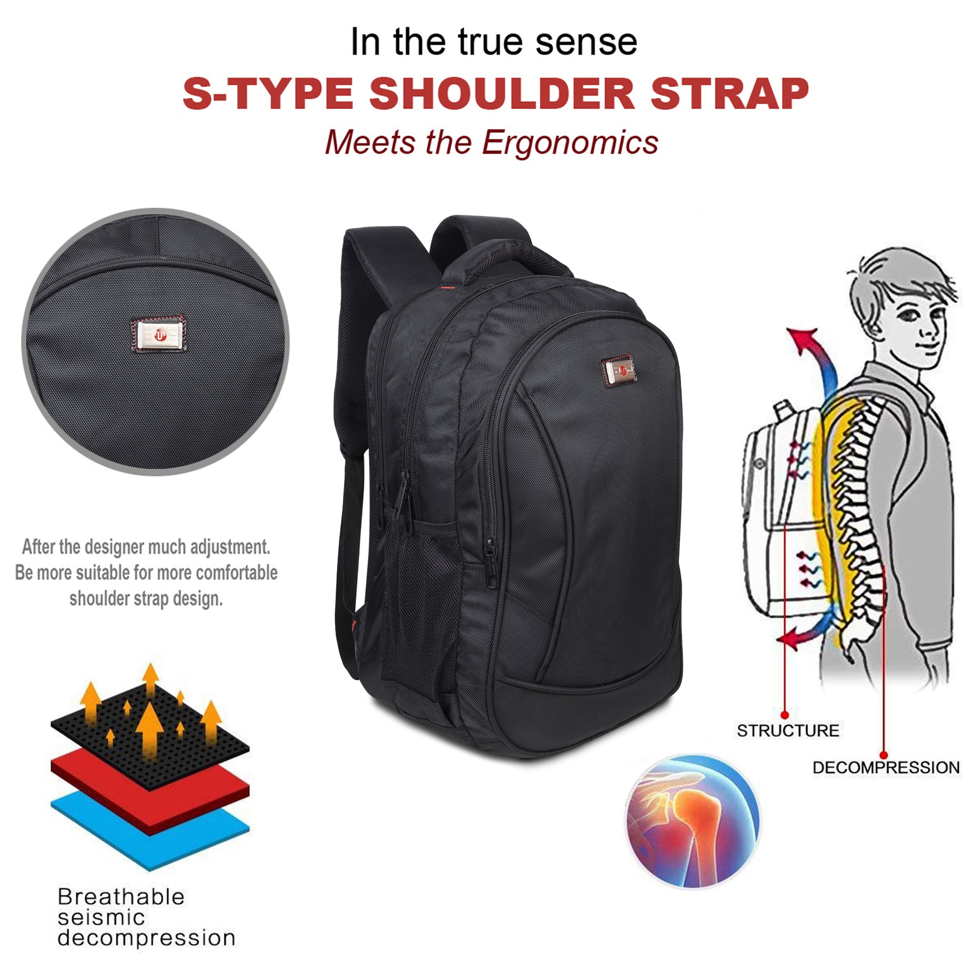 Hi Speed bags Laptop backpack 41 litres Casual Bag with Padded Laptop Sleeve for Men & Women | Polyester, Waterproof Backpack for Boys & Girls-36