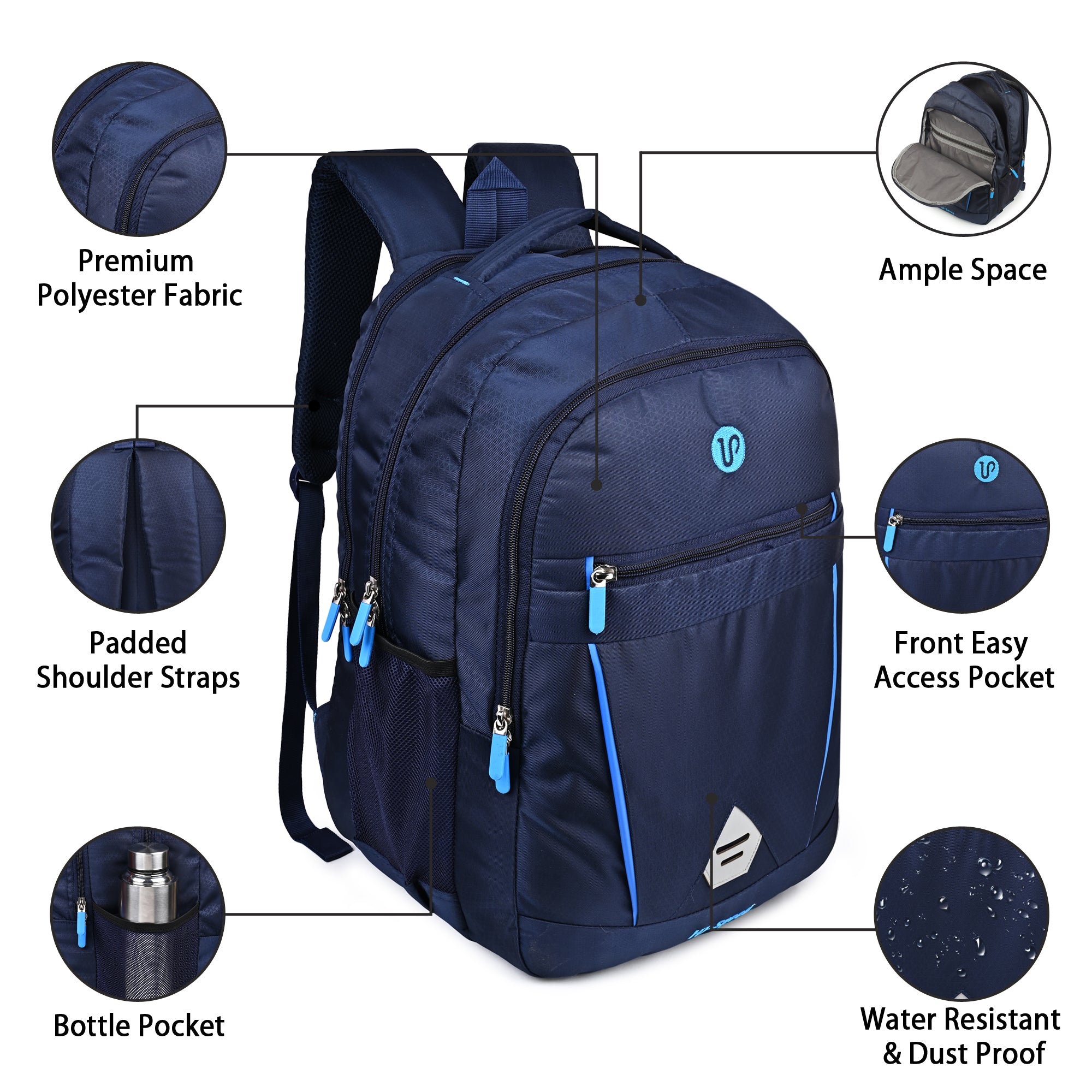 Large 31 L Laptop Backpack Premium Navy Backpack | Laptop & Travel Bag  174