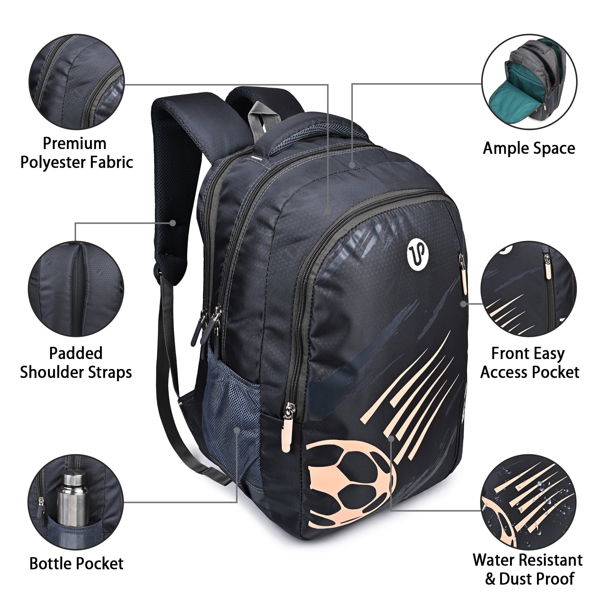 Large 31 L Laptop Backpack Premium Black Backpack | Laptop & Travel Bag  175