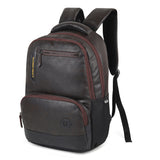 Unisex Brown Faux Leather Solid Backpack