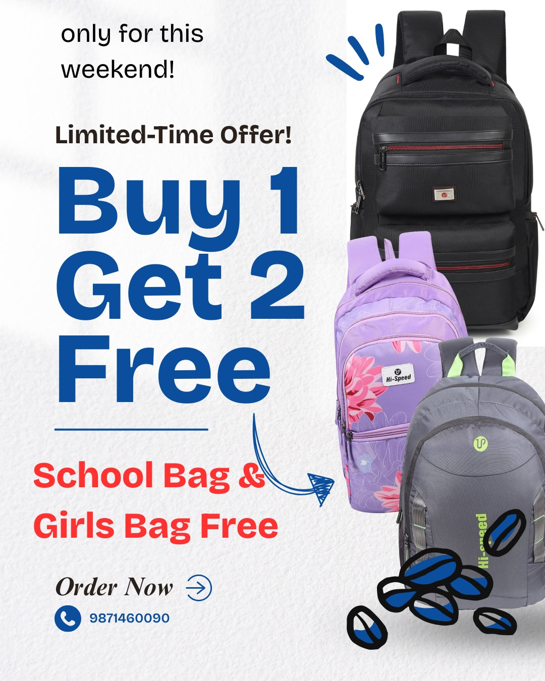 31L Durable Backpack – Buy 1 & Get 2 Free School Bag