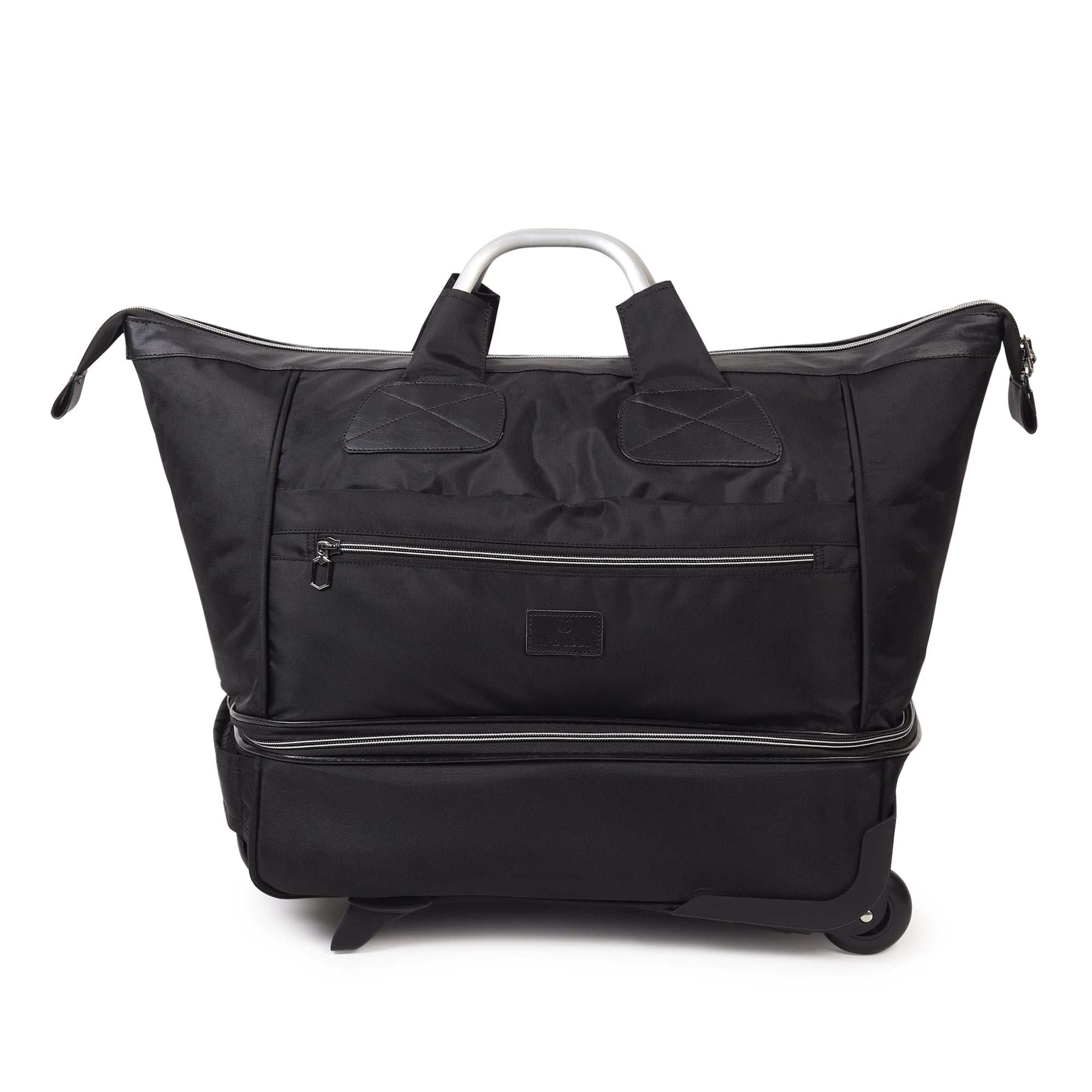 Hi Speed Black Trolley Duffle Travel Bag with Wheels