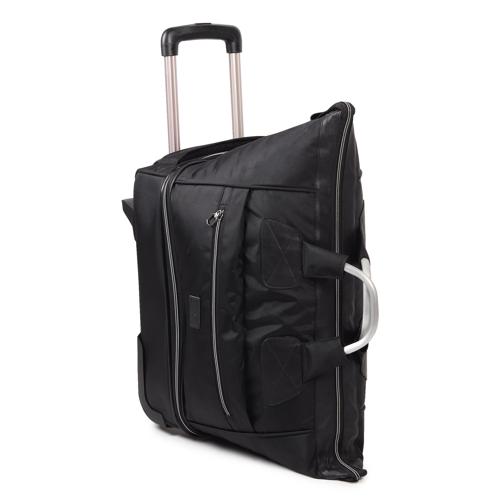 Hi Speed Black Trolley Duffle Travel Bag with Wheels