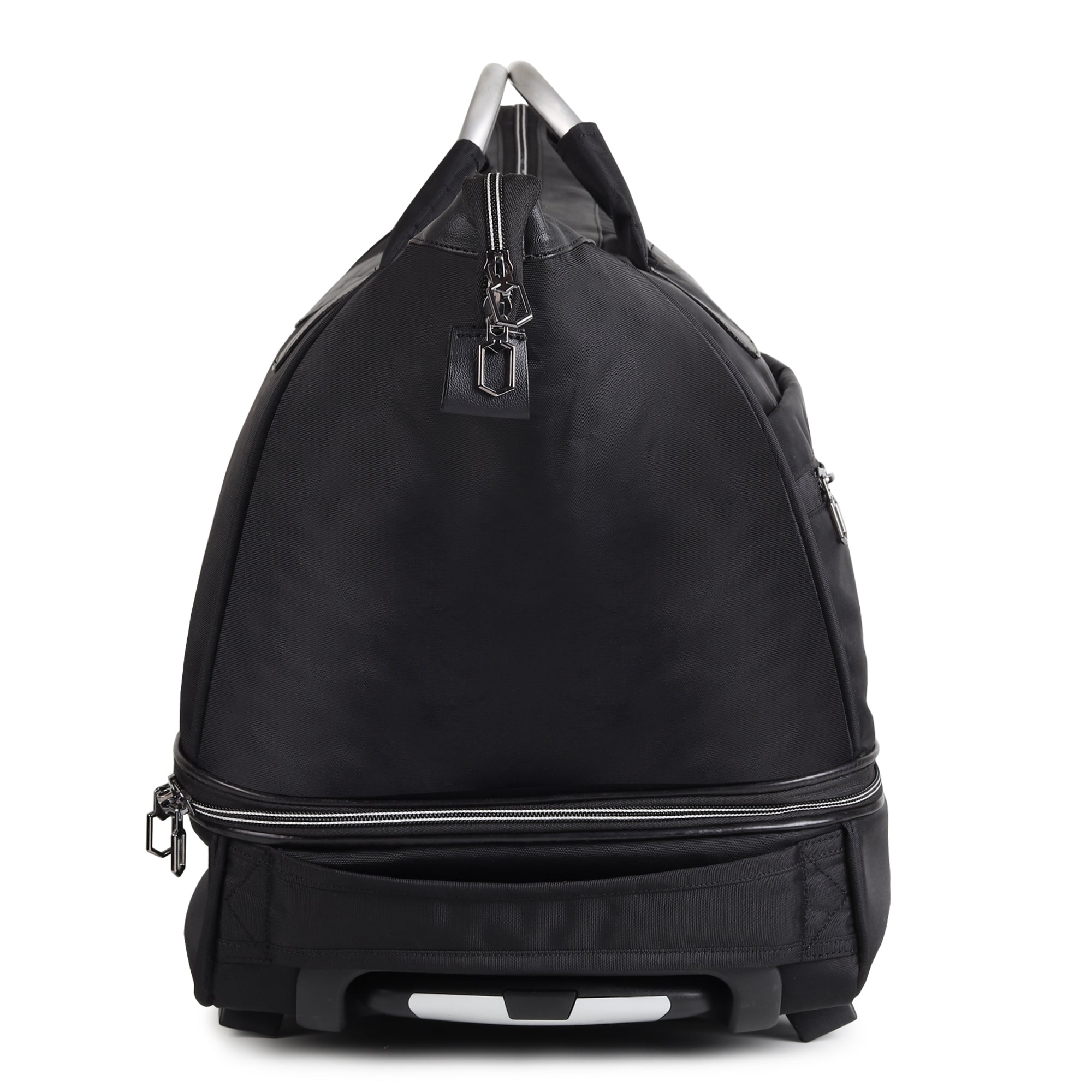 Hi Speed Black Trolley Duffle Travel Bag with Wheels