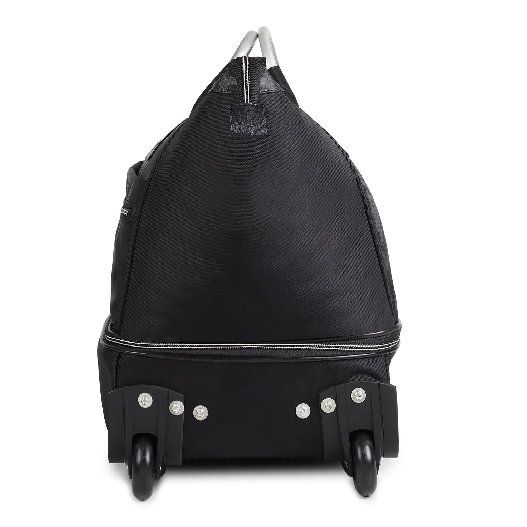 Hi Speed Black Trolley Duffle Travel Bag with Wheels