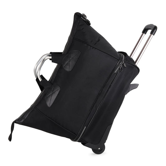 Hi Speed Black Trolley Duffle Travel Bag with Wheels