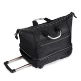 Hi Speed Black Trolley Duffle Travel Bag with Wheels