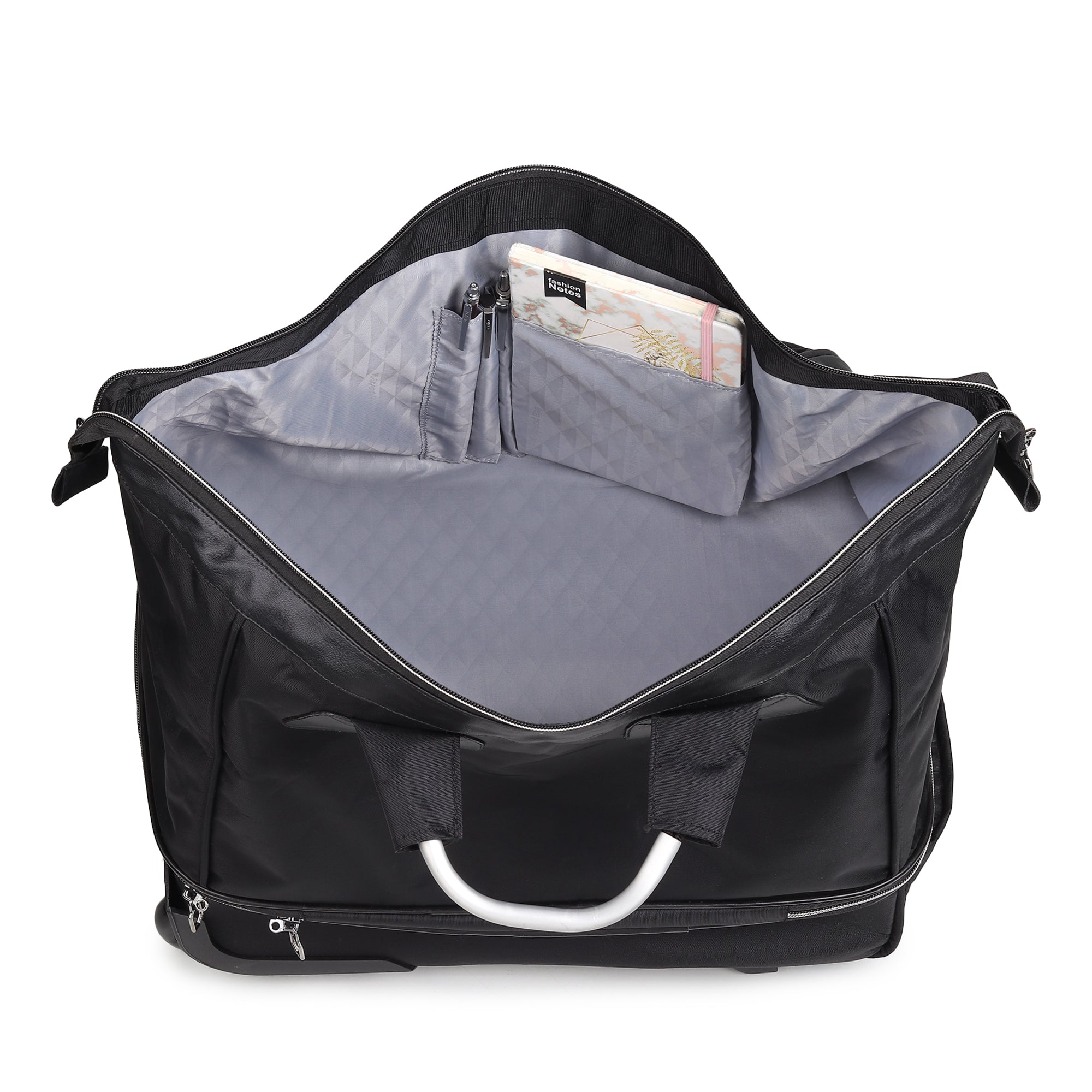 Hi Speed Black Trolley Duffle Travel Bag with Wheels