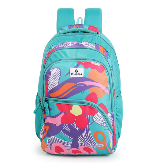 Large 32 L Backpack Lime Floral Printed School for women & girls  