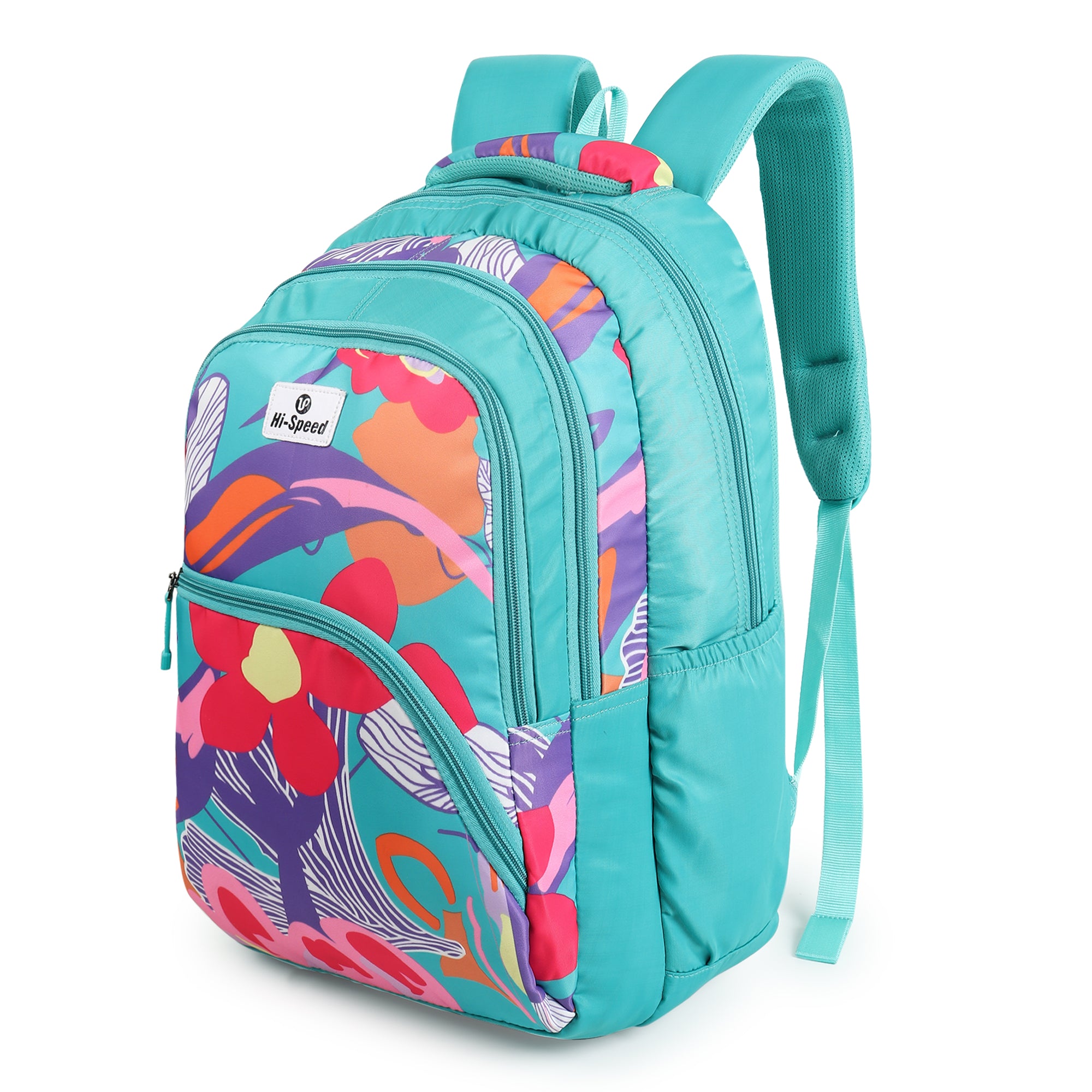 Large 32 L Backpack Lime Floral Printed School for women & girls  