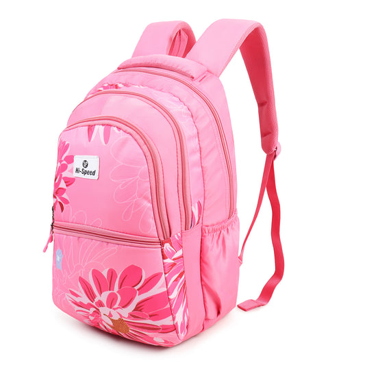 Hi-Speed Large 31 L Laptop Backpack Schoolbag For Primary School Students,With Printed Design 7 - 12 Years -249-pink