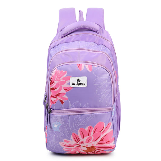 Hi-Speed Large 31 L Laptop Backpack Schoolbag For Primary School Students,With Printed Design 7 - 12 Years-249-purple