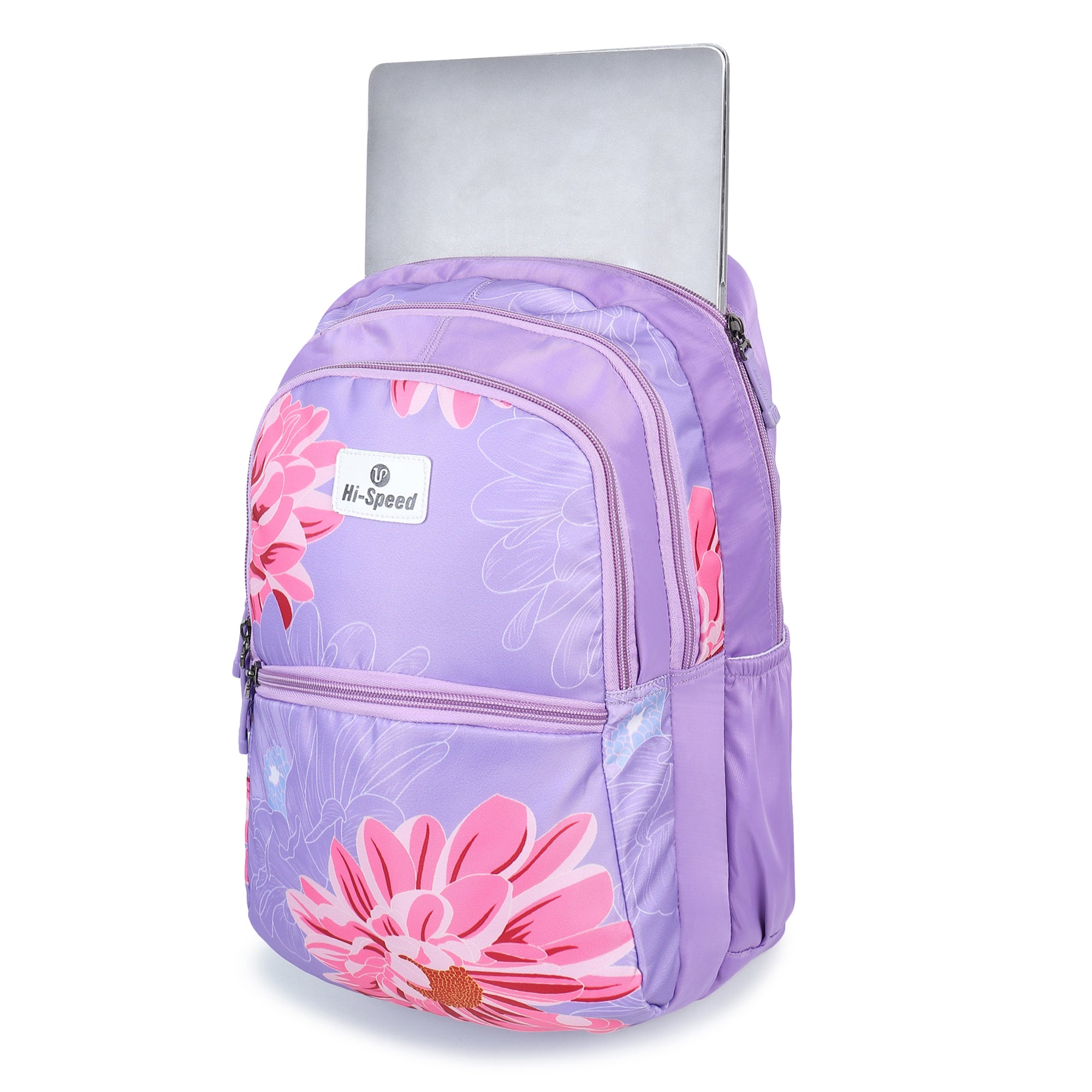 Hi-Speed Large 31 L Laptop Backpack Schoolbag For Primary School Students,With Printed Design 7 - 12 Years-249-purple